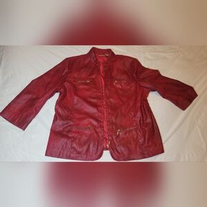 Chico's Red/maroon Jacket 3/4 Sleeve